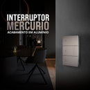 Interruptor Inteligente Série Mercúrio Tecla Metálico Flutuante 2 Teclas Zigbee