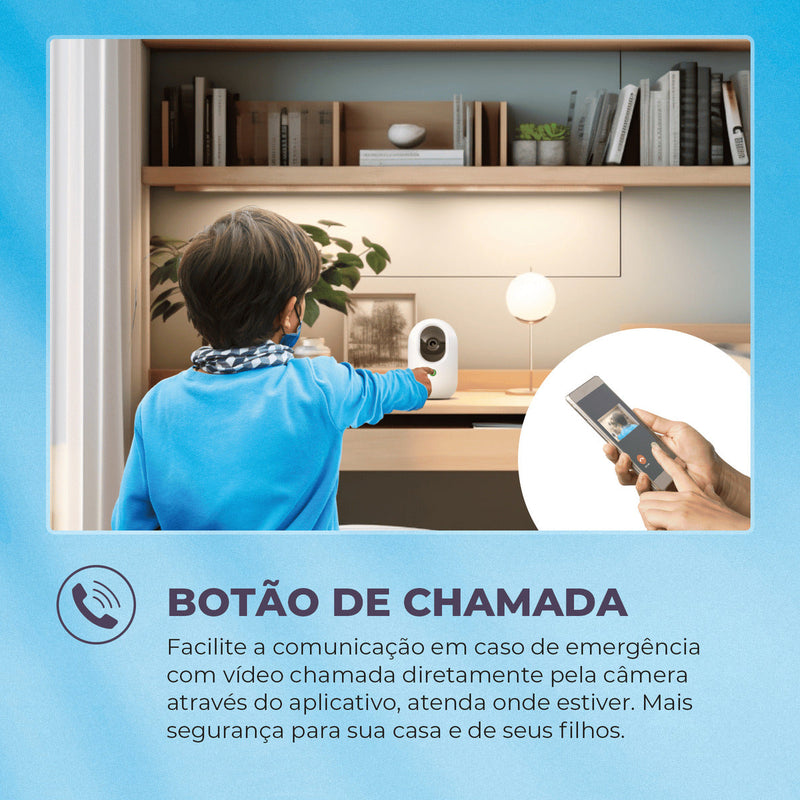 Câmera Nuvem Home Com Botão Chamada 2K