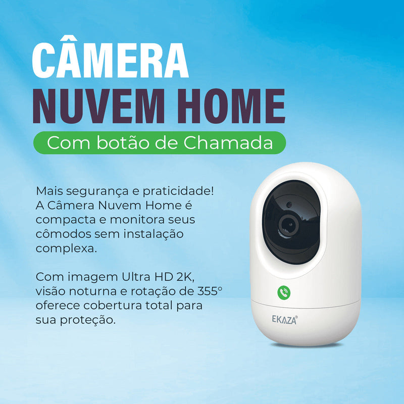 Câmera Nuvem Home Com Botão Chamada 2K