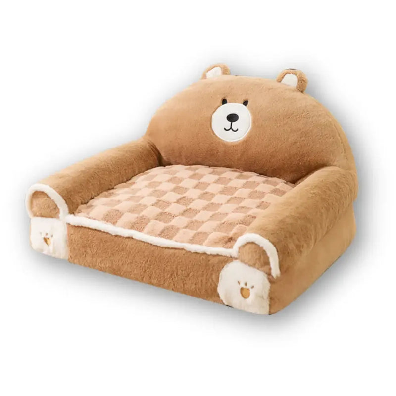 Sofá Cama Pet Bear com Capa Removível - Design Ergonômico para Cães e Gatos